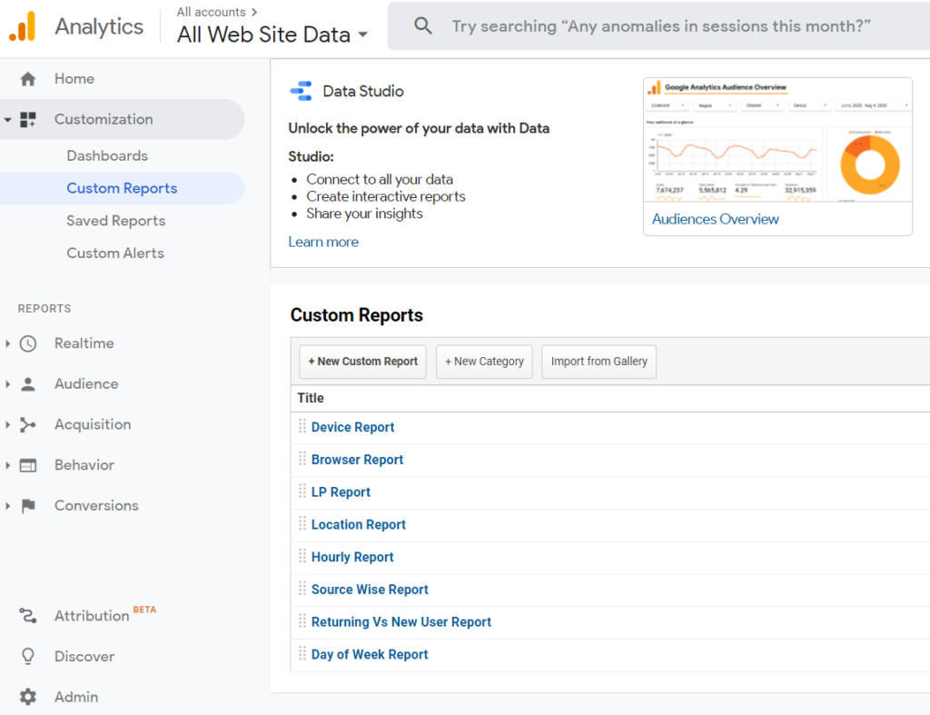  Google Analytics Reporting