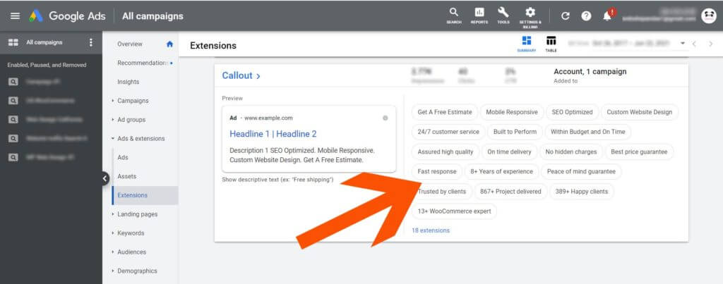 How to Create Callout Extensions in your Google Ads?