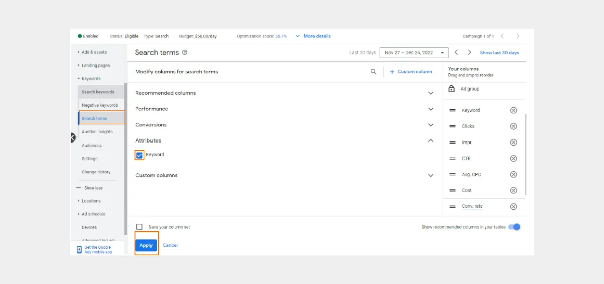 Check the Search Terms Report Check the Search Terms Report