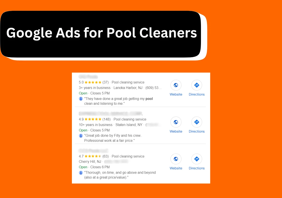 Google Ads for Pool Cleaners