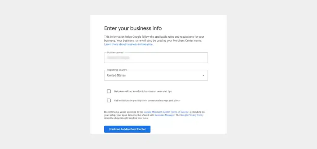 Input your business name