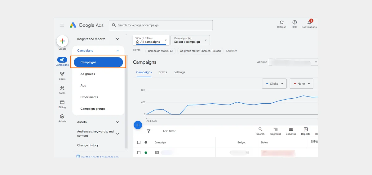 click on ‘Campaigns’