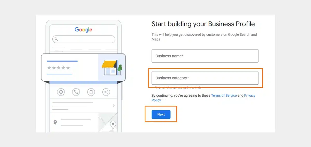 business category and click Next business category and click Next