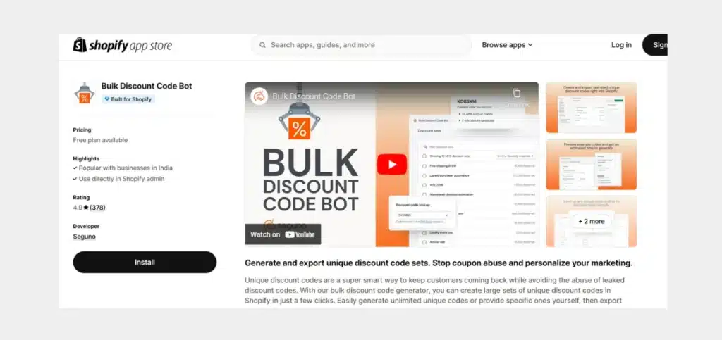 Bulk Discount Code Bot