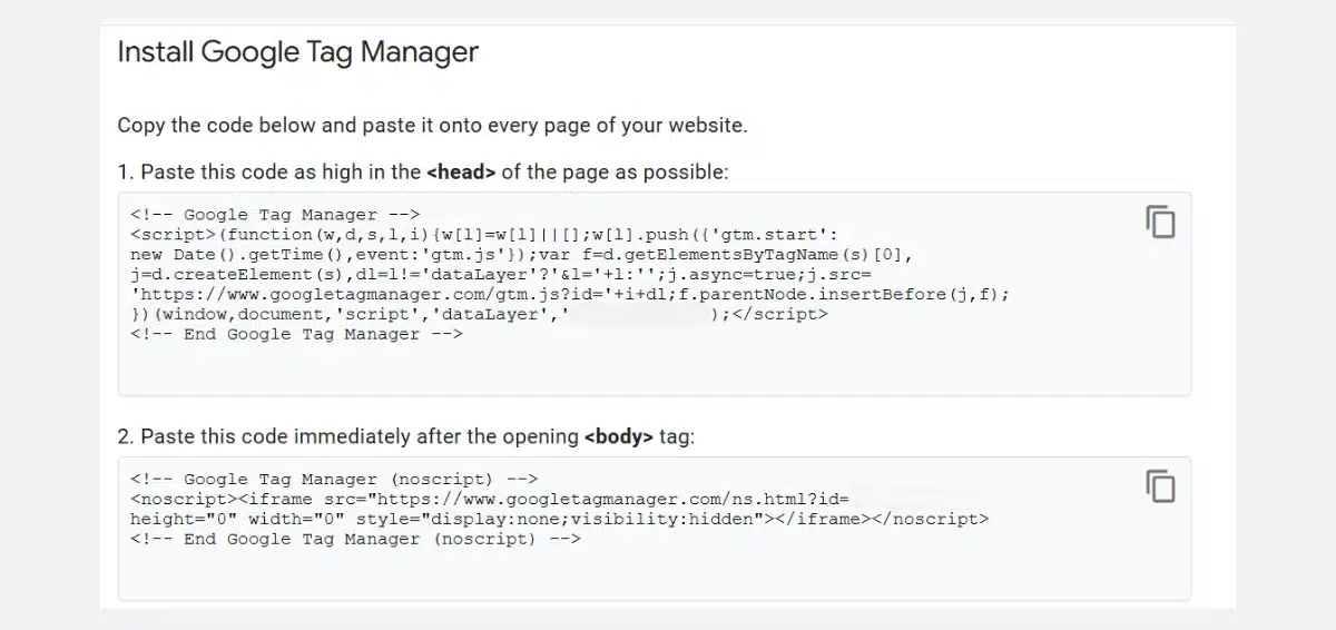 Install the GTM Container Code on Your Website
