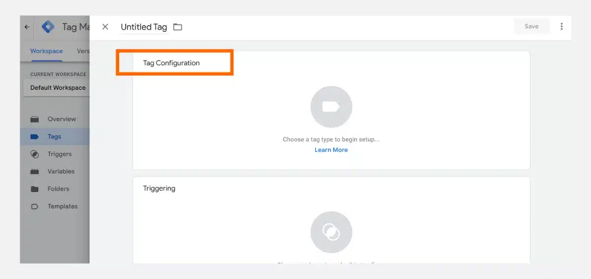 click on Tag Configuration